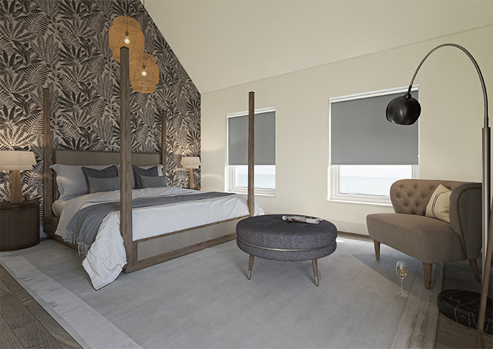 Verona (Blackout), Nimbus Grey - Motorised Roller Blind - Image 7